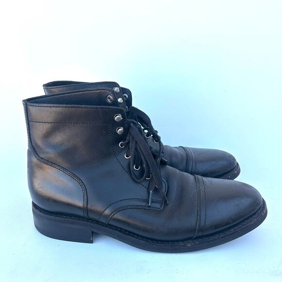 Thursday Boot Company Captain Lace Up Black Leather Ankle Boots Shoes 11 - Picture 2 of 13